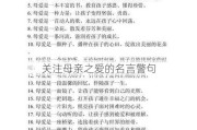 关注母亲之爱的名言警句