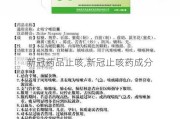 新冠药品止咳,新冠止咳药成分