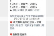 西安限号通告时间表