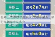 礼拜三太原限号是多少_太原市星期三限行车辆尾号是多少