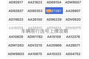 车辆限行选号上牌攻略