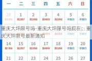 重庆大坪限号吗-重庆大坪限号吗现在：重庆大坪限号最新通知