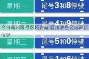 今日霸州限号区域查询;霸州限号区域最新信息