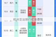 杭州亚运限行信息查询