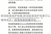 新冠疫苗保护效果,新冠疫苗保护效果可以维持多久：疫苗免疫效果评估