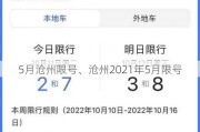 5月沧州限号、沧州2021年5月限号