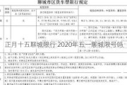 正月十五聊城限行 2020年五一聊城限号吗