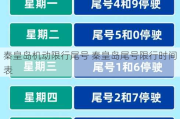 秦皇岛机动限行尾号 秦皇岛尾号限行时间表