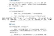 限行把车卖了怎么办;限行车辆处理方案