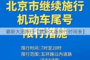 赣新大道限行【赣新大道限行时间表】