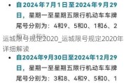 运城限号规定2020_运城限号规定2020年详细解读