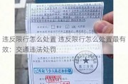 违反限行怎么处置 违反限行怎么处置最有效：交通违法处罚