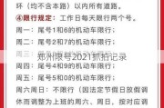 郑州限号2021抓拍记录