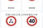 限重10t标志牌;20吨限重指示牌