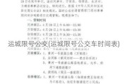 运城限号公交(运城限号公交车时间表)