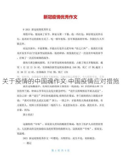 关于疫情的中国魂作文 中国疫情应对措施