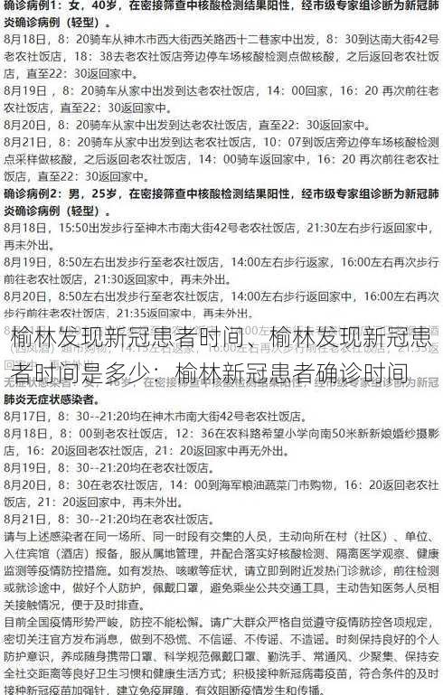 榆林发现新冠患者时间、榆林发现新冠患者时间是多少：榆林新冠患者确诊时间