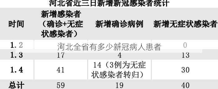 河北全省有多少新冠病人患者