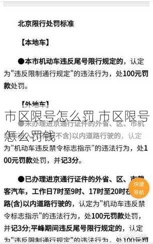 市区限号怎么罚 市区限号怎么罚钱