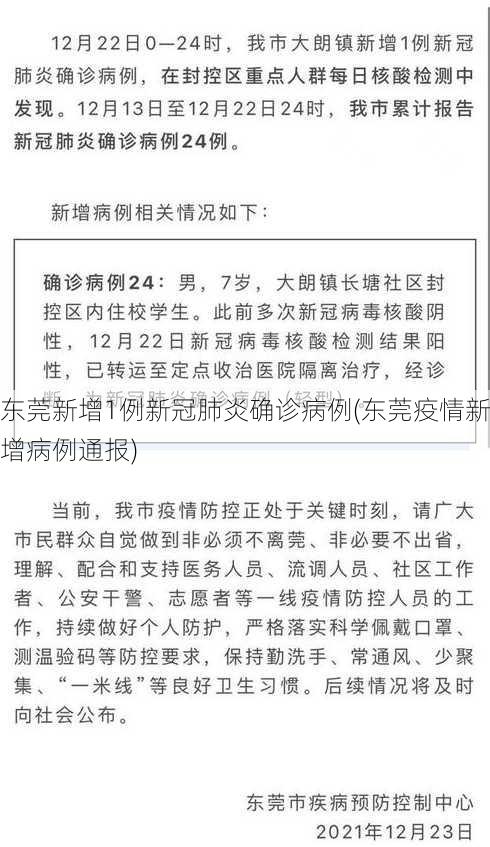 东莞新增1例新冠肺炎确诊病例(东莞疫情新增病例通报)