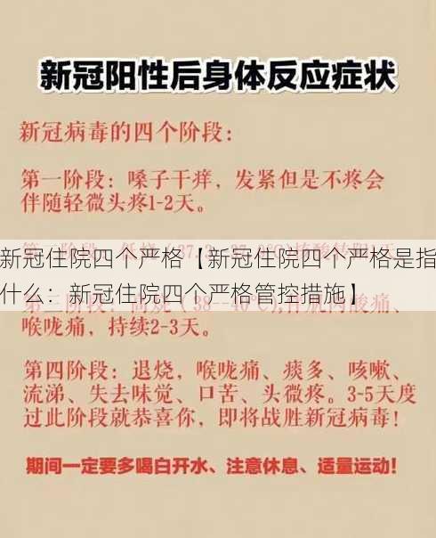 新冠住院四个严格【新冠住院四个严格是指什么：新冠住院四个严格管控措施】