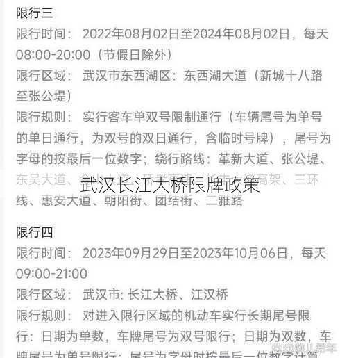 武汉长江大桥限牌政策