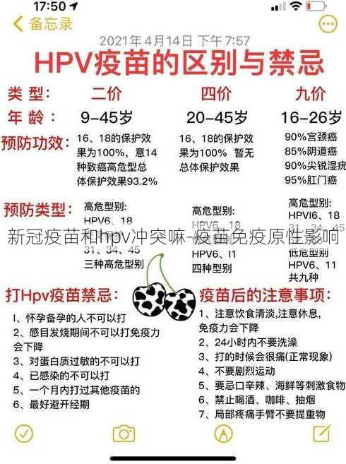 新冠疫苗和hpv冲突嘛-疫苗免疫原性影响