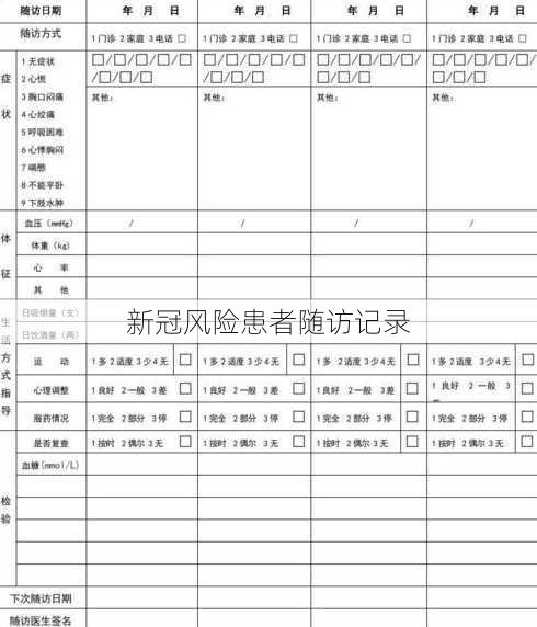 新冠风险患者随访记录