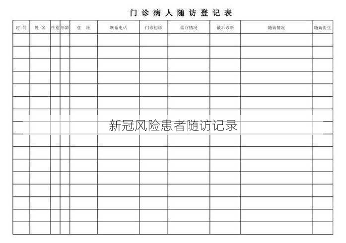 新冠风险患者随访记录