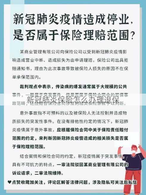 新冠肺炎保险怎么办理退保