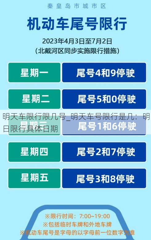 明天车限行限几号_明天车号限行是几：明日限行具体日期
