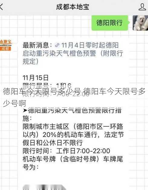 德阳车今天限号多少号 德阳车今天限号多少号啊