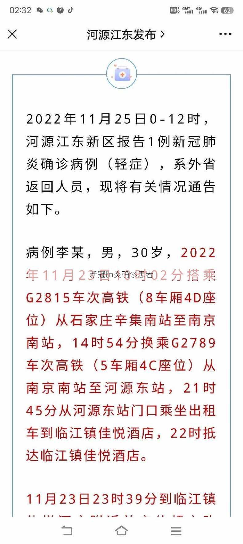 新冠肺炎确诊患者