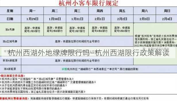 杭州西湖外地绿牌限行吗—杭州西湖限行政策解读