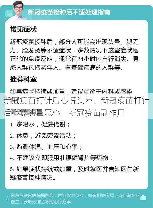 新冠疫苗打针后心慌头晕、新冠疫苗打针后心慌头晕恶心：新冠疫苗副作用