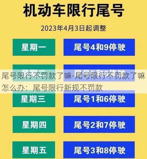 尾号限行不罚款了嘛-尾号限行不罚款了嘛怎么办：尾号限行新规不罚款