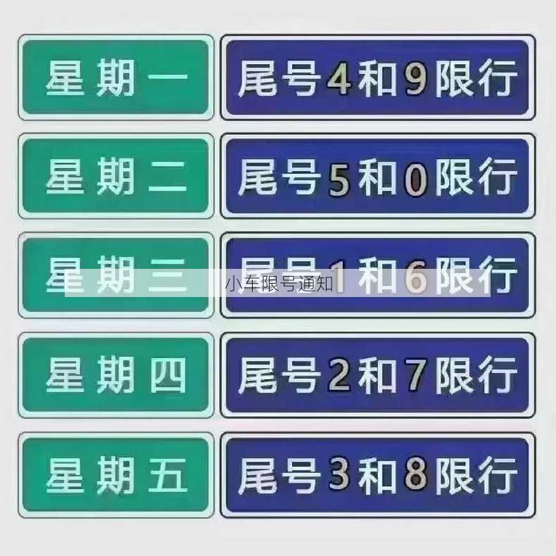 小车限号通知