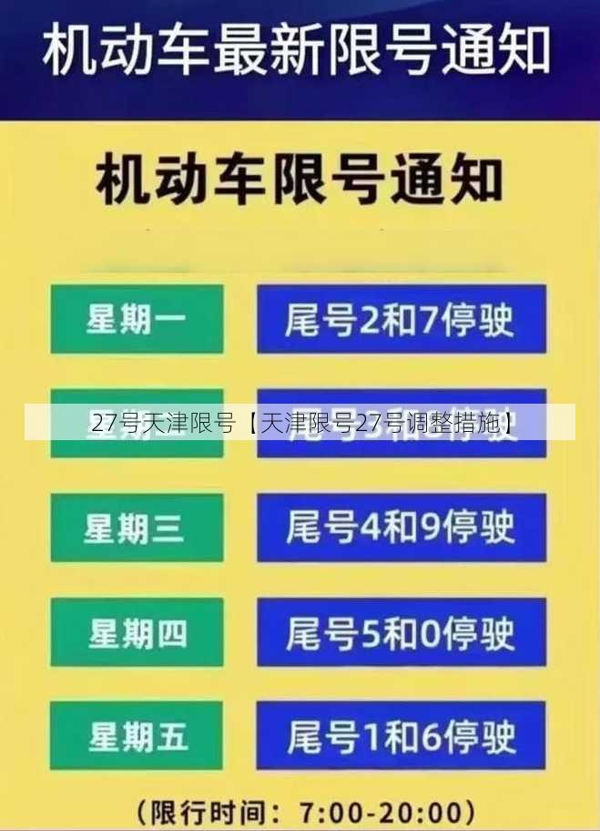 27号天津限号【天津限号27号调整措施】