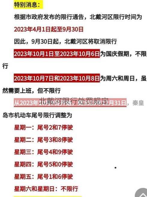 北戴河限行处罚规定