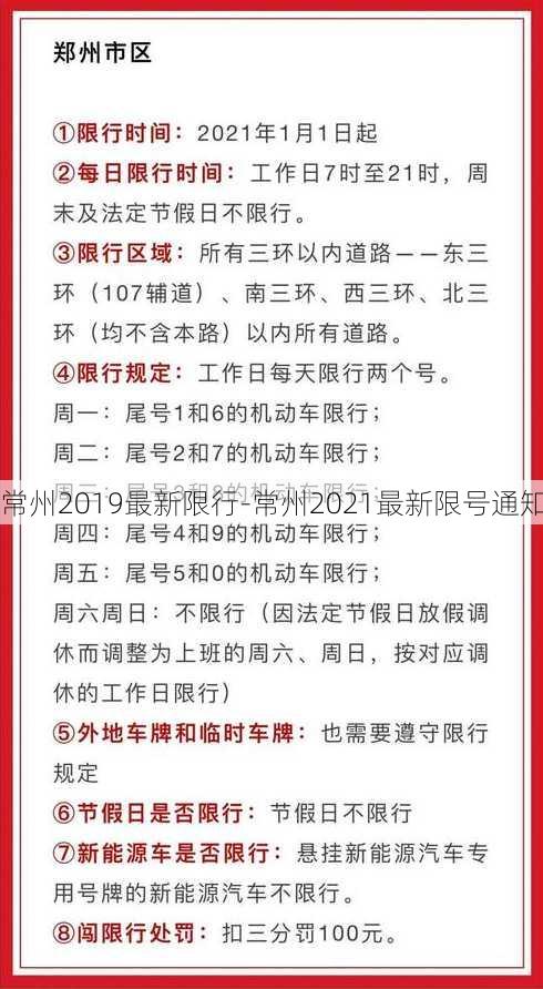 常州2019最新限行-常州2021最新限号通知