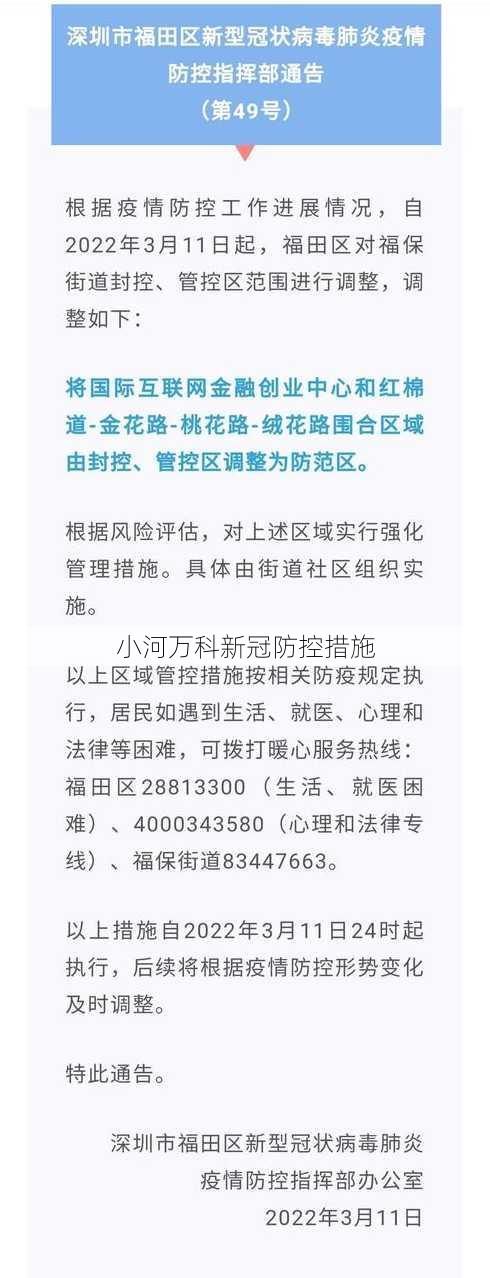 小河万科新冠防控措施