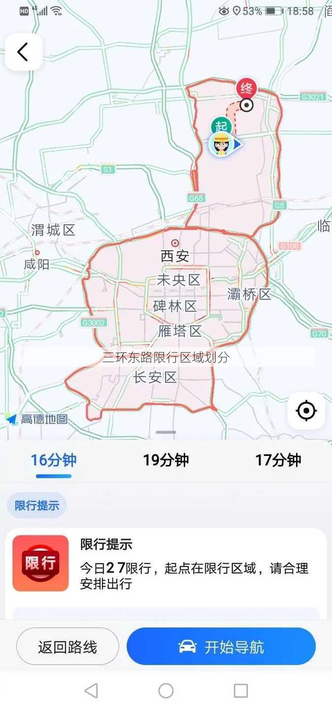 三环东路限行区域划分