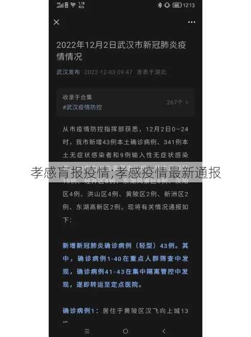 孝感肓报疫情;孝感疫情最新通报