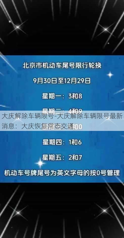 大庆解除车辆限号-大庆解除车辆限号最新消息：大庆恢复常态交通