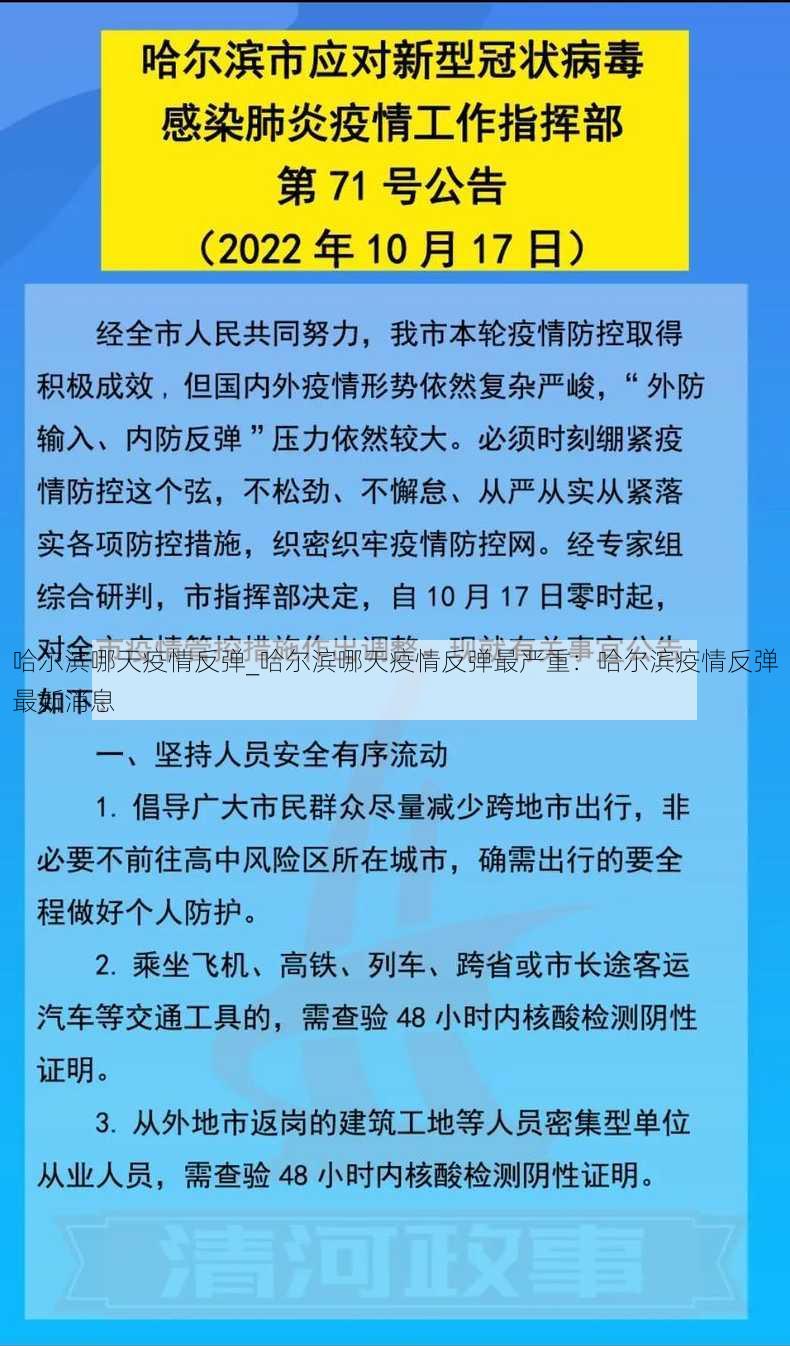 哈尔滨哪天疫情反弹_哈尔滨哪天疫情反弹最严重：哈尔滨疫情反弹最新消息