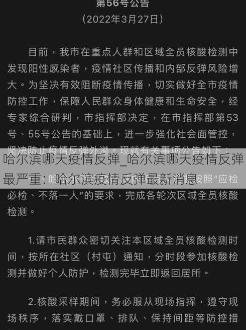 哈尔滨哪天疫情反弹_哈尔滨哪天疫情反弹最严重：哈尔滨疫情反弹最新消息