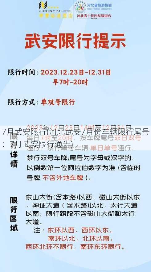 7月武安限行(河北武安7月份车辆限行尾号：7月武安限行通告)