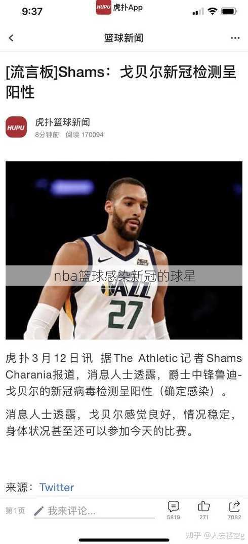 nba篮球感染新冠的球星