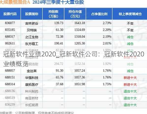 冠新软件业绩2020_冠新软件公司：冠新软件2020业绩概览