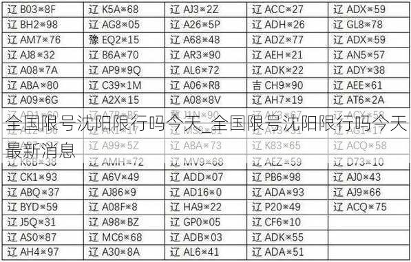 全国限号沈阳限行吗今天_全国限号沈阳限行吗今天最新消息